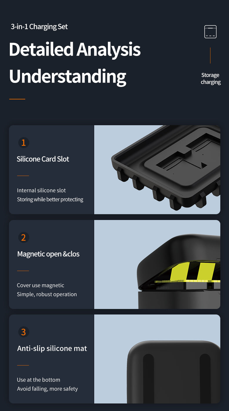 Telesin Charging box with 3 batteries for GoPro 9/ 10 / 11 / 12