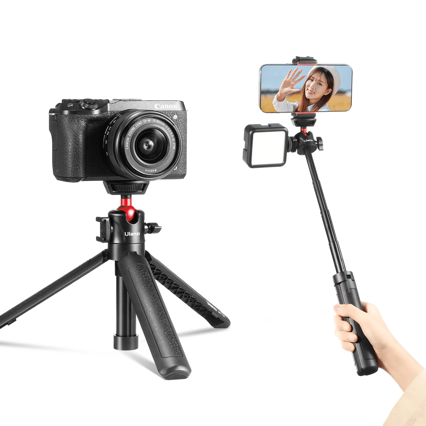 Ulanzi MT-16 Vlog Statief, Camerahouder & Selfie stick met Cold Shoe Mount - Selfiesticks