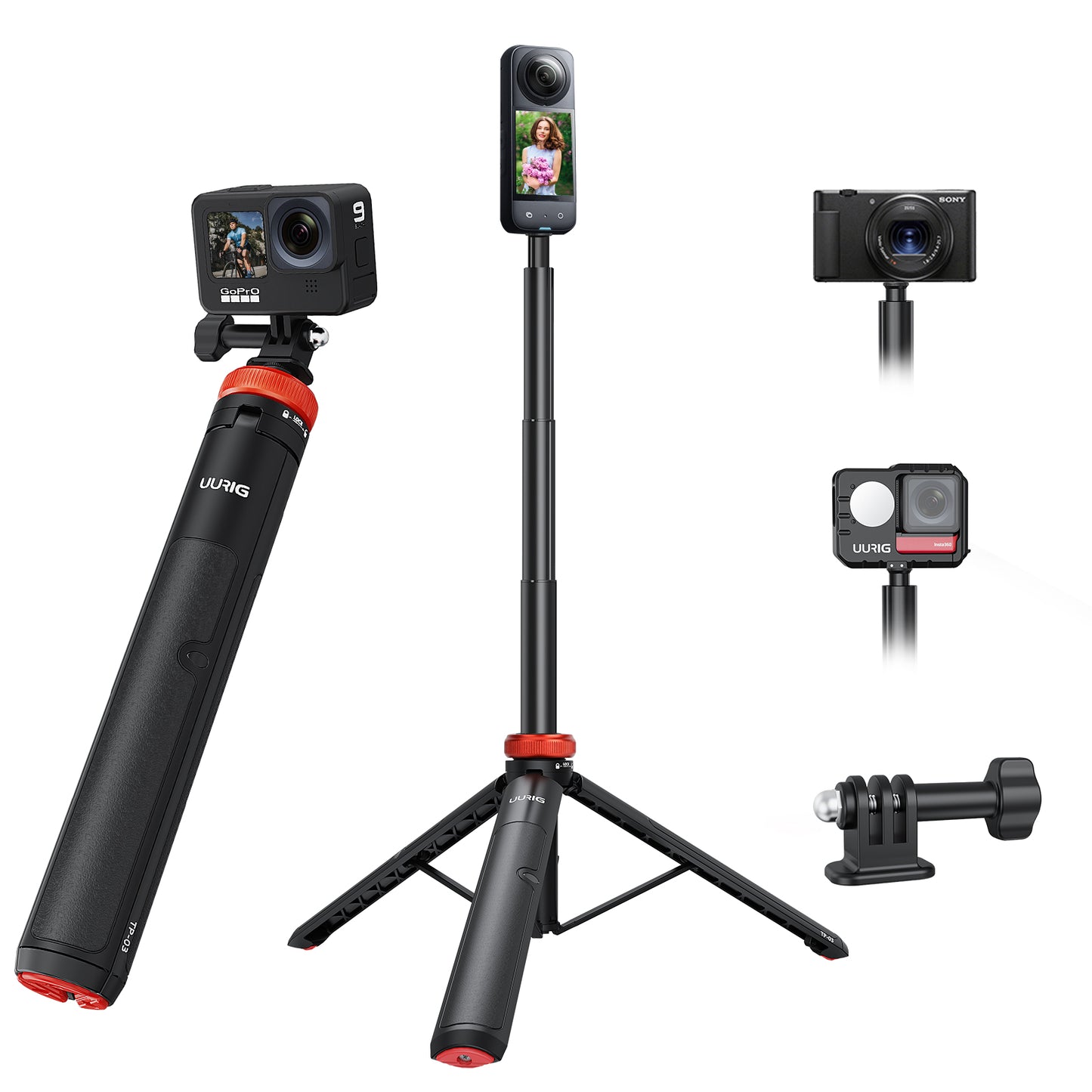 Ulanzi UUrig TP-03 Selfie Stick Tripod for GoPro - 127cm