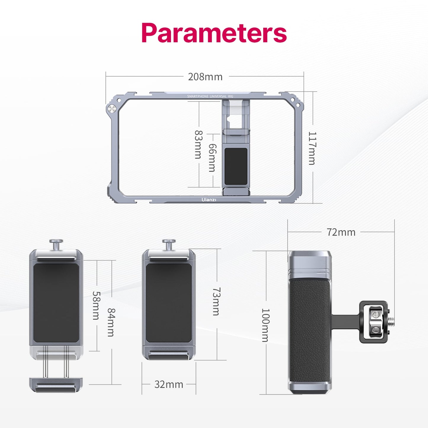 Ulanzi Smartphone Rig met handgrepen - Metaal - Video Rigs