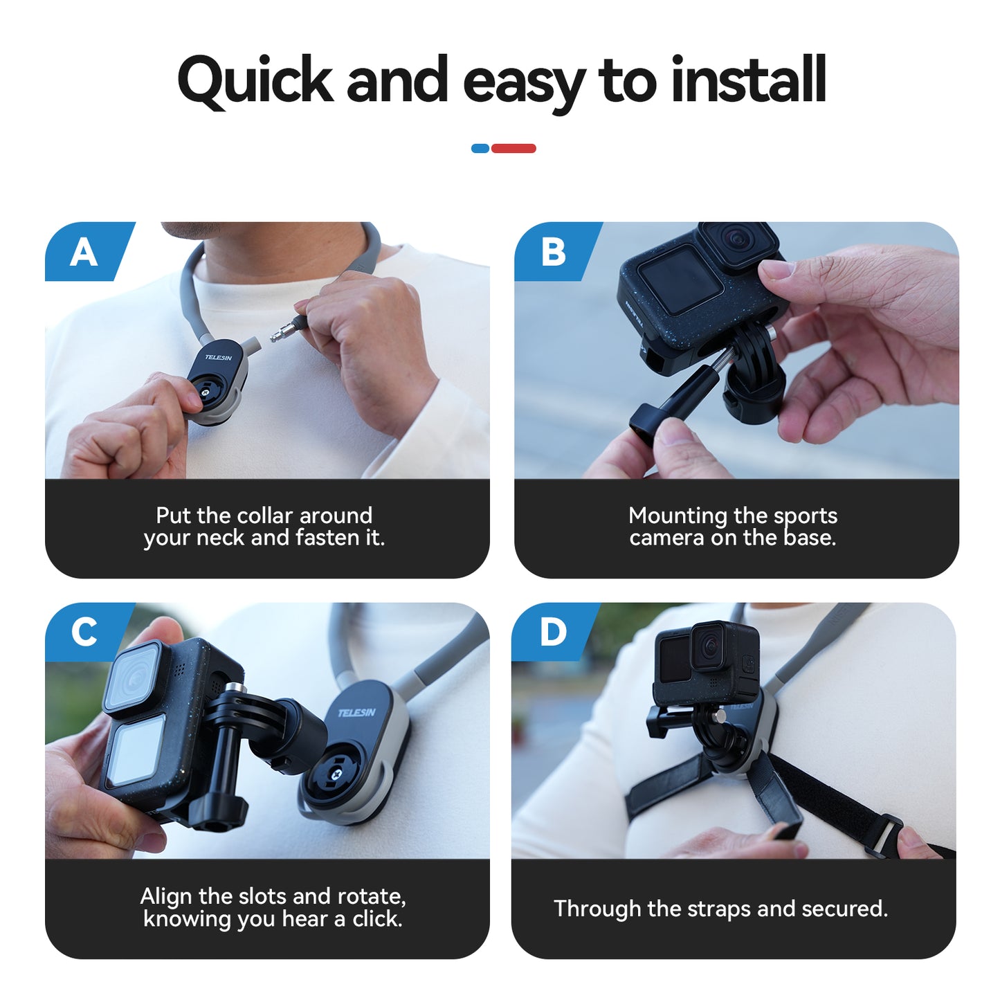 Telesin Neck Mount Quick Release for GoPro/action cam