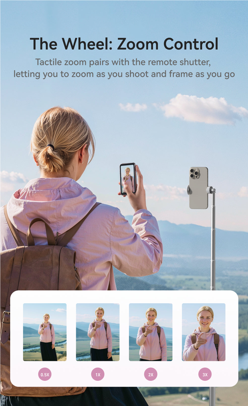 Telesin Selfie Vlog Monitor Magnetisch 4 inch - Champagne