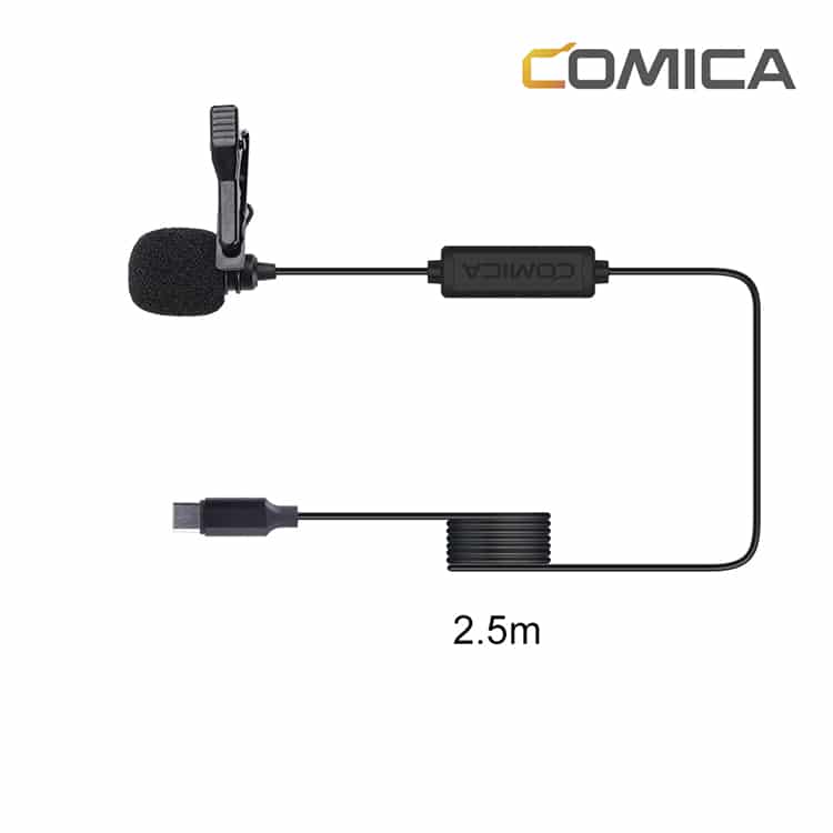 Comica CVM-V01SP (UC) speldmicrofoon voor smartphones met USB-C-aansluiting - Speldmicrofoons