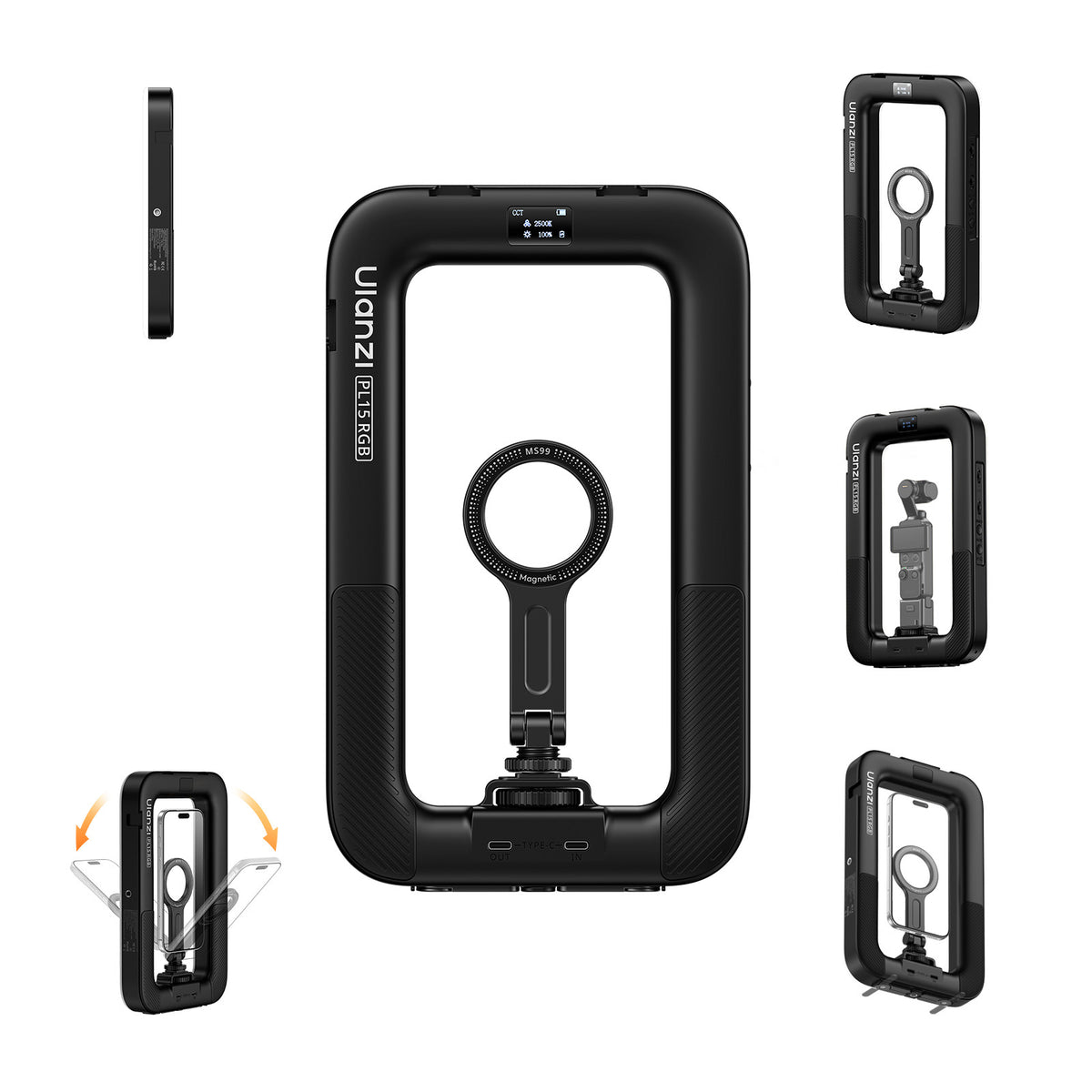 Ulanzi PL15RGB Ring Lamp Video Rig for Smartphone - MagSafe