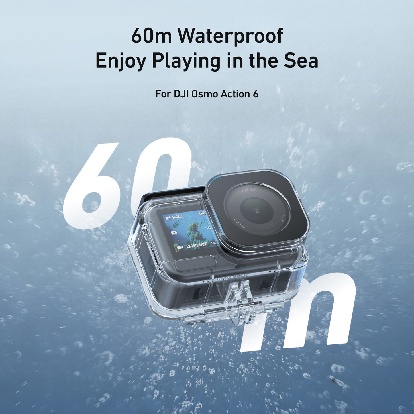 Telesin S4-WTP-12 Waterproof Case for DJI Osmo Action 6 - Transparent