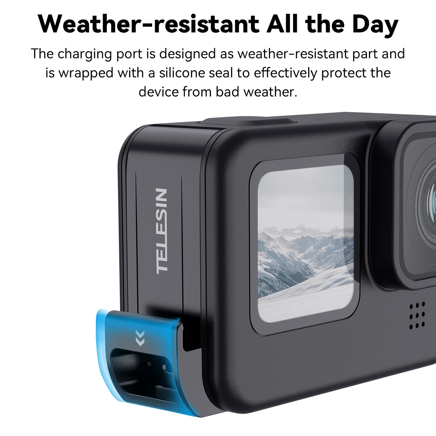 Telesin GoPro battery cover with charging connection - waterproof