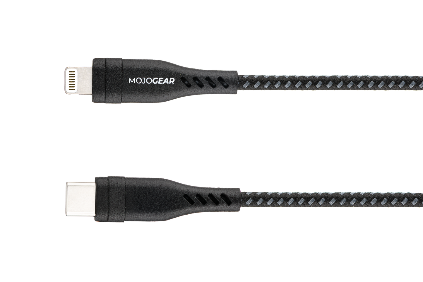 MOJOGEAR CHARGE+ 65W snellader voor iPhone & iPad met 2x Lightning naar USB-C kabel 1,5 meter