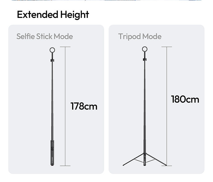Ulanzi SK-21 Selfie Stick Statief 180cm Auto-Open Magnetisch - Statieven en toebehoren