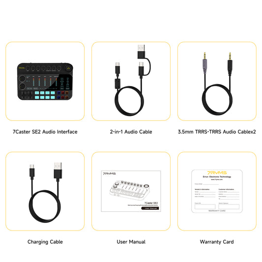 7RYMS 7CasterSE2 voor Streaming/Podcasting/Opnemen - Microfoon