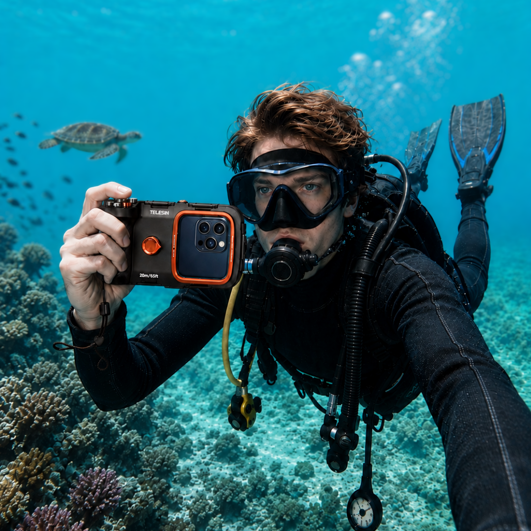 Telesin Smartphone Diving Case with Buttons and Vacuum Pump
