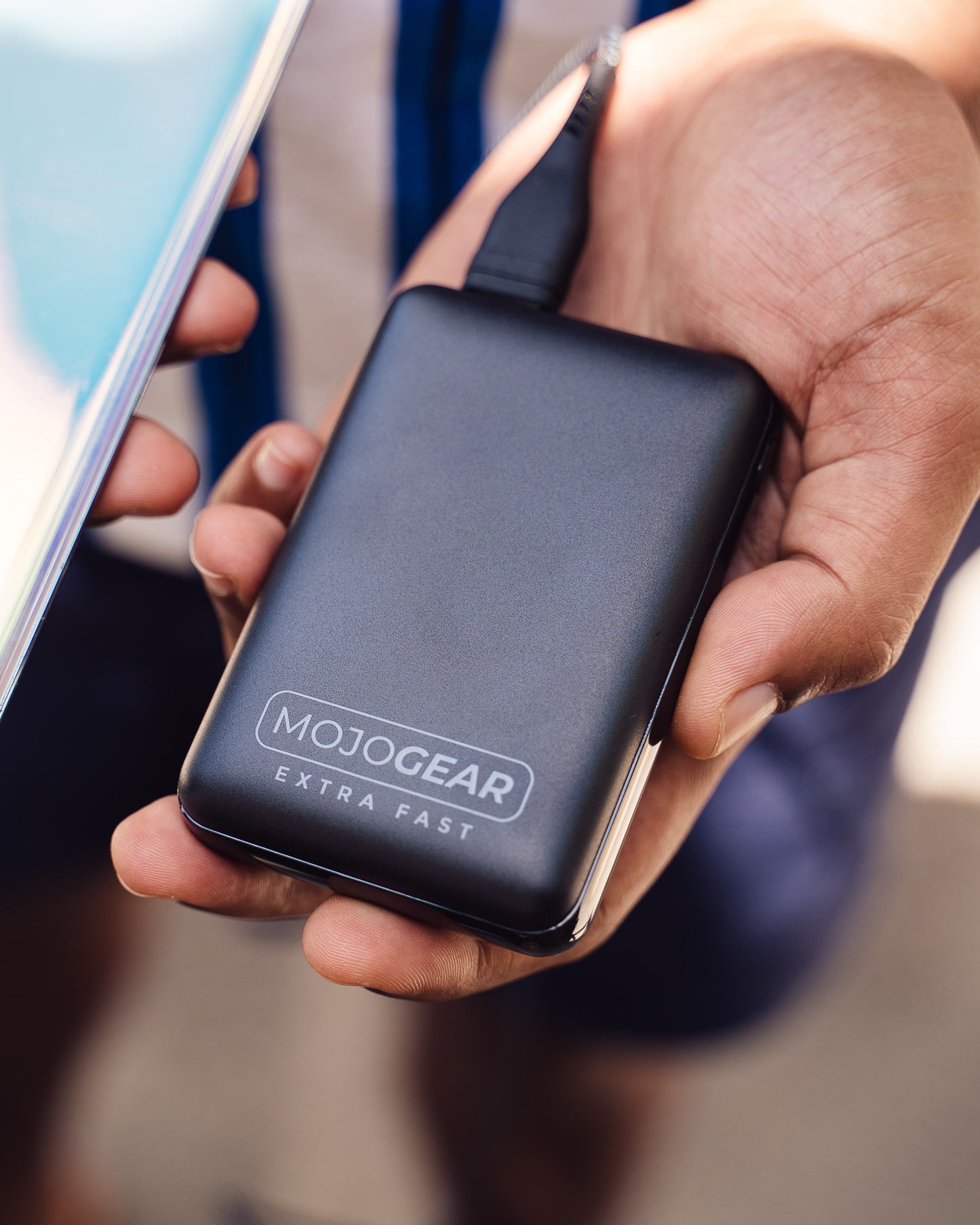 MOJOGEAR MINI EXTRA FAST 10.000 mAh powerbank met USB-C naar USB kabel Extra Sterk 1,5m - Powerbanks