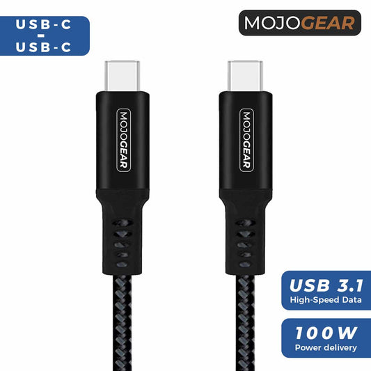 2x MOJOGEAR USB-C naar USB-C kabel 1.5 of 3 meter Extra Sterk [DUOPACK] - Telefoonkabels