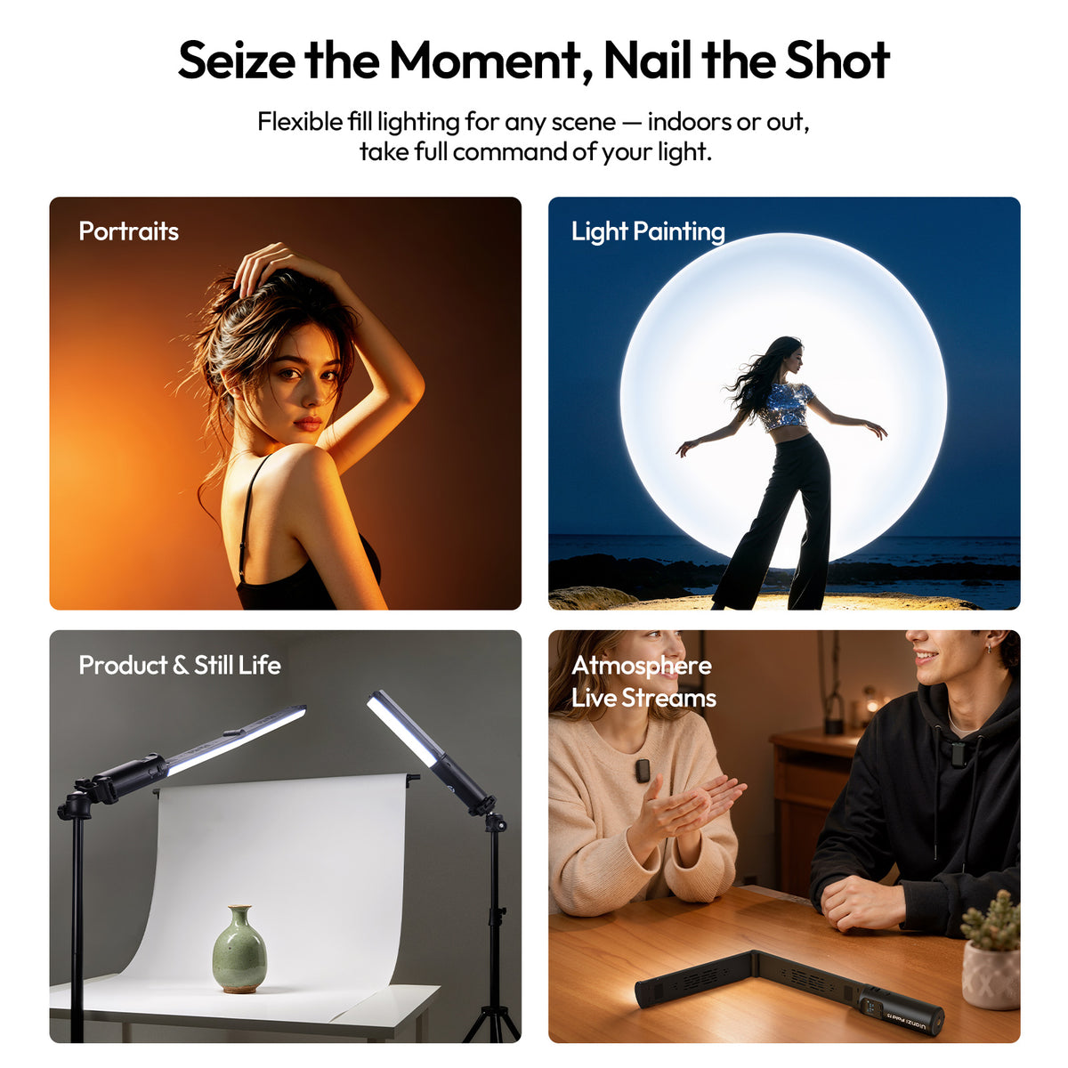 Ulanzi FOLD15 Foldable 15W RGB Tube Light - Black