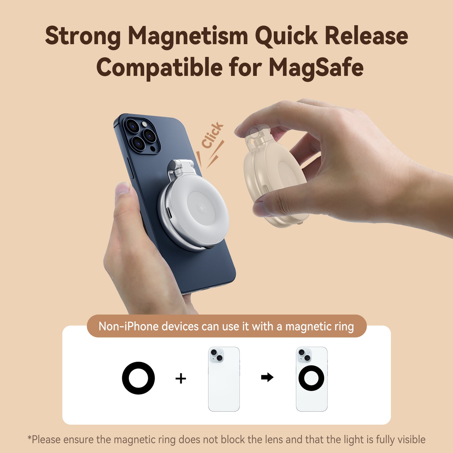 Telesin C03 MagSafe Selfie Light with mirror – Silver