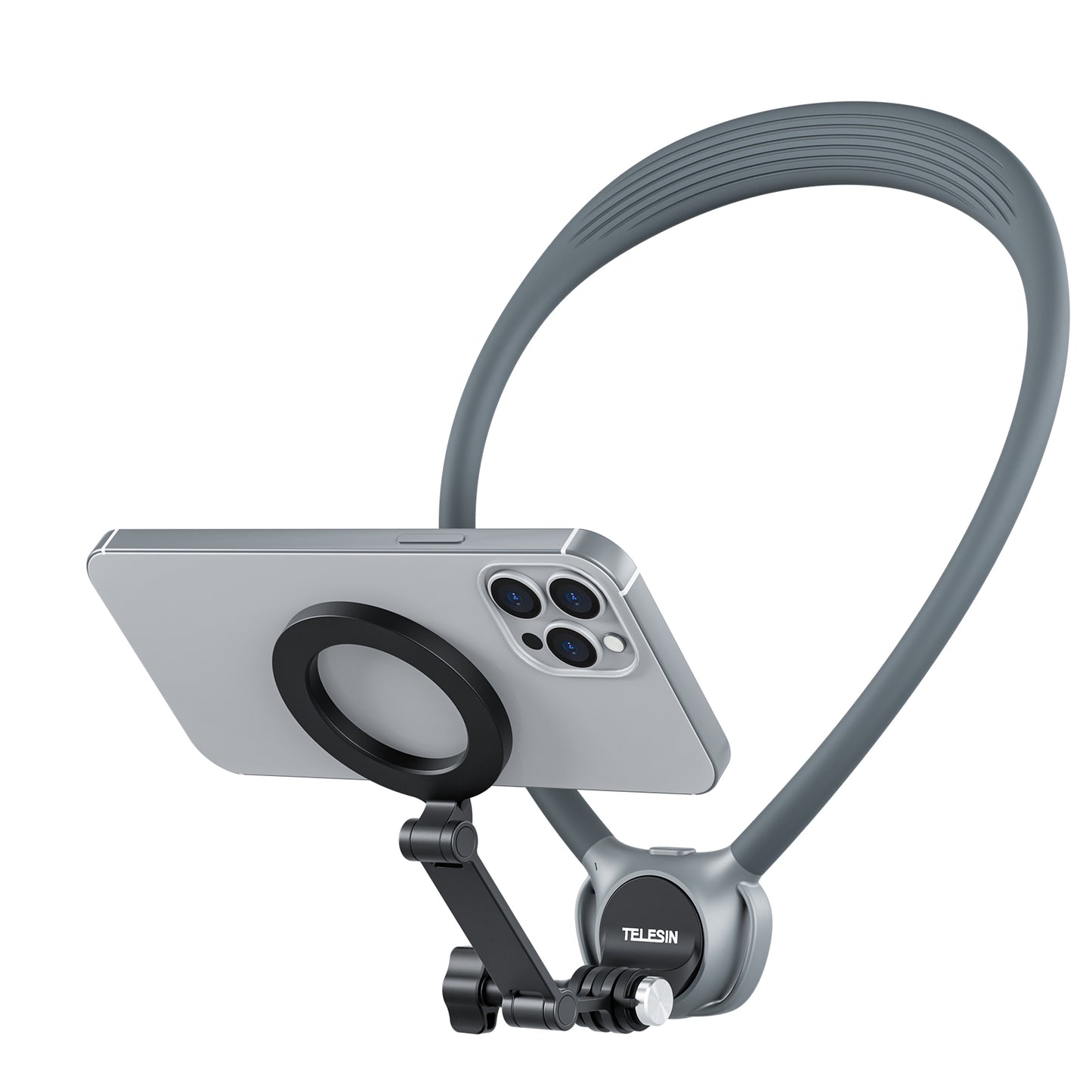 Telesin 360° Neck Mount Combo - for GoPro & Smartphone - Grey