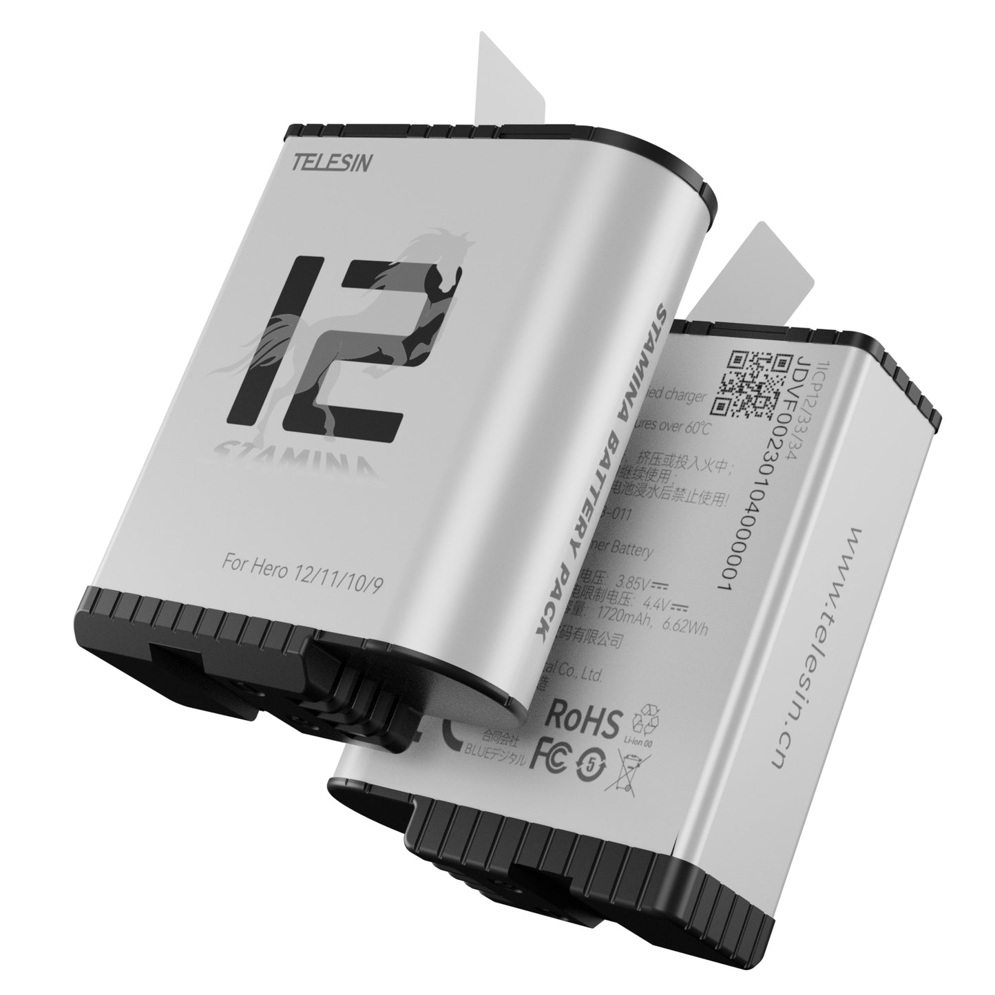 Telesin Stamina Wintersport Batterij voor GoPro 9 / 10 / 11 / 12 - 1750 mAh - GoPro-accessoires