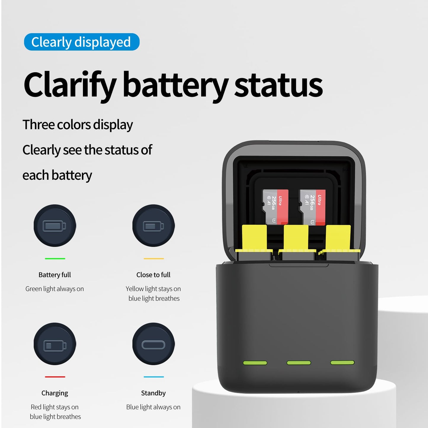 Telesin Charging box with 2 batteries for GoPro 9/ 10 / 11 / 12