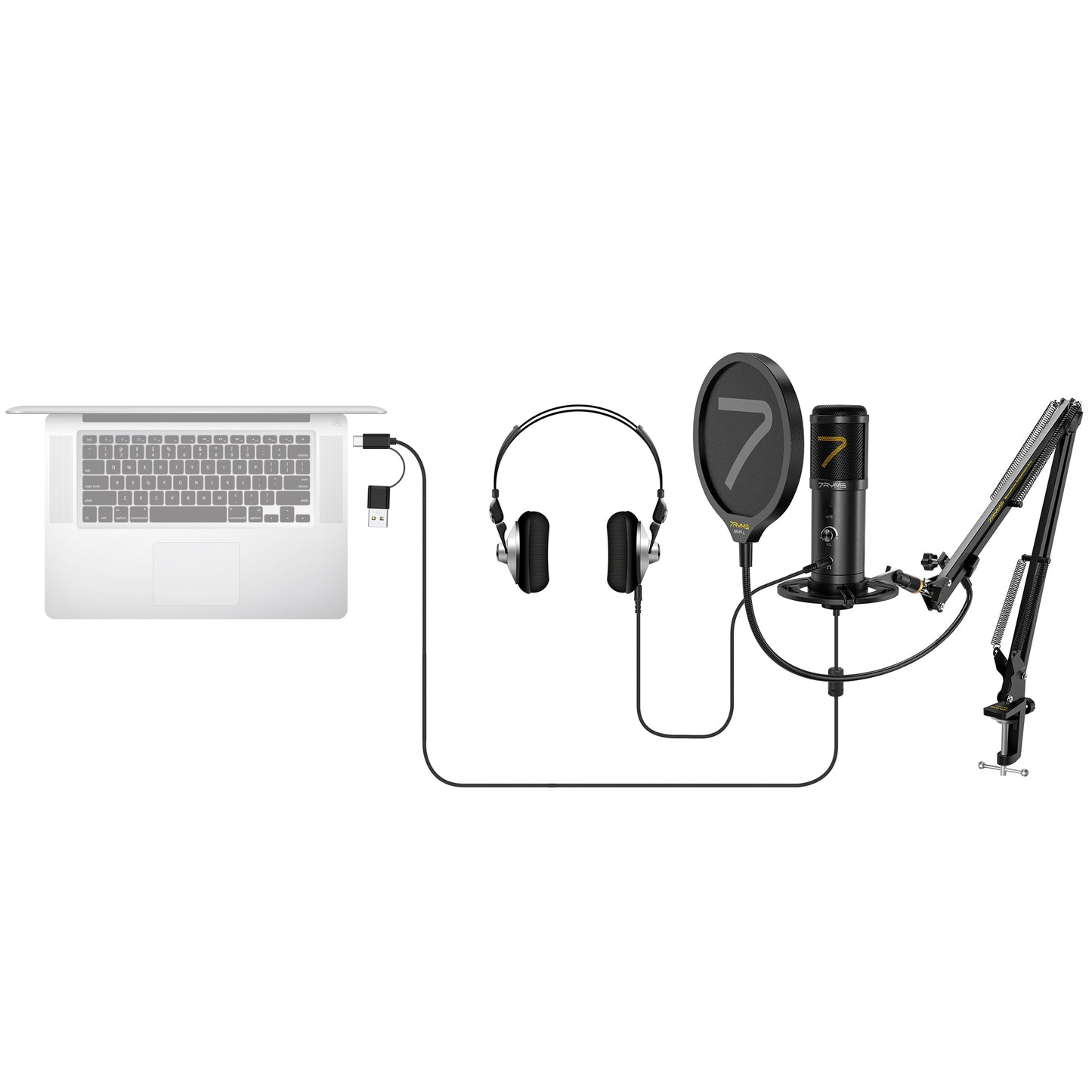 7RYMS AU01-K1 USB Microphone Kit with Table Clamp