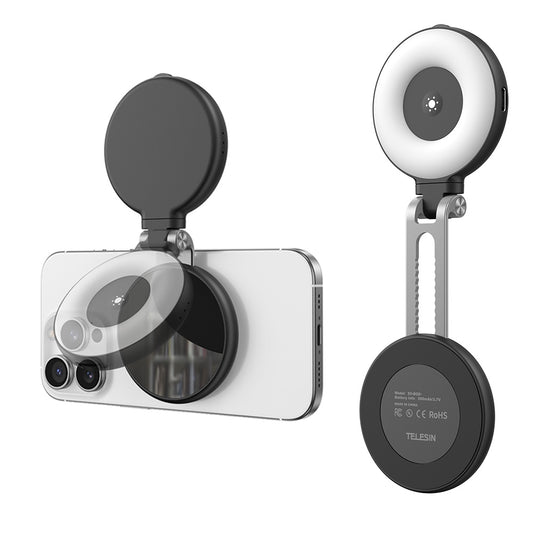 Telesin C03 MagSafe Selfie Light met spiegel – Zwart - Videoverlichting