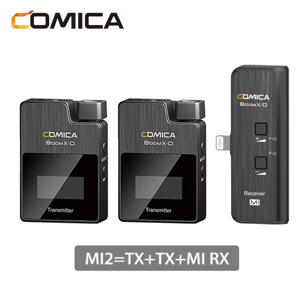 Comica BoomX-D MI2 draadloze microfoon-set met 2 zenders en Lightning-ontvanger voor iPhone - Draadloze microfoons