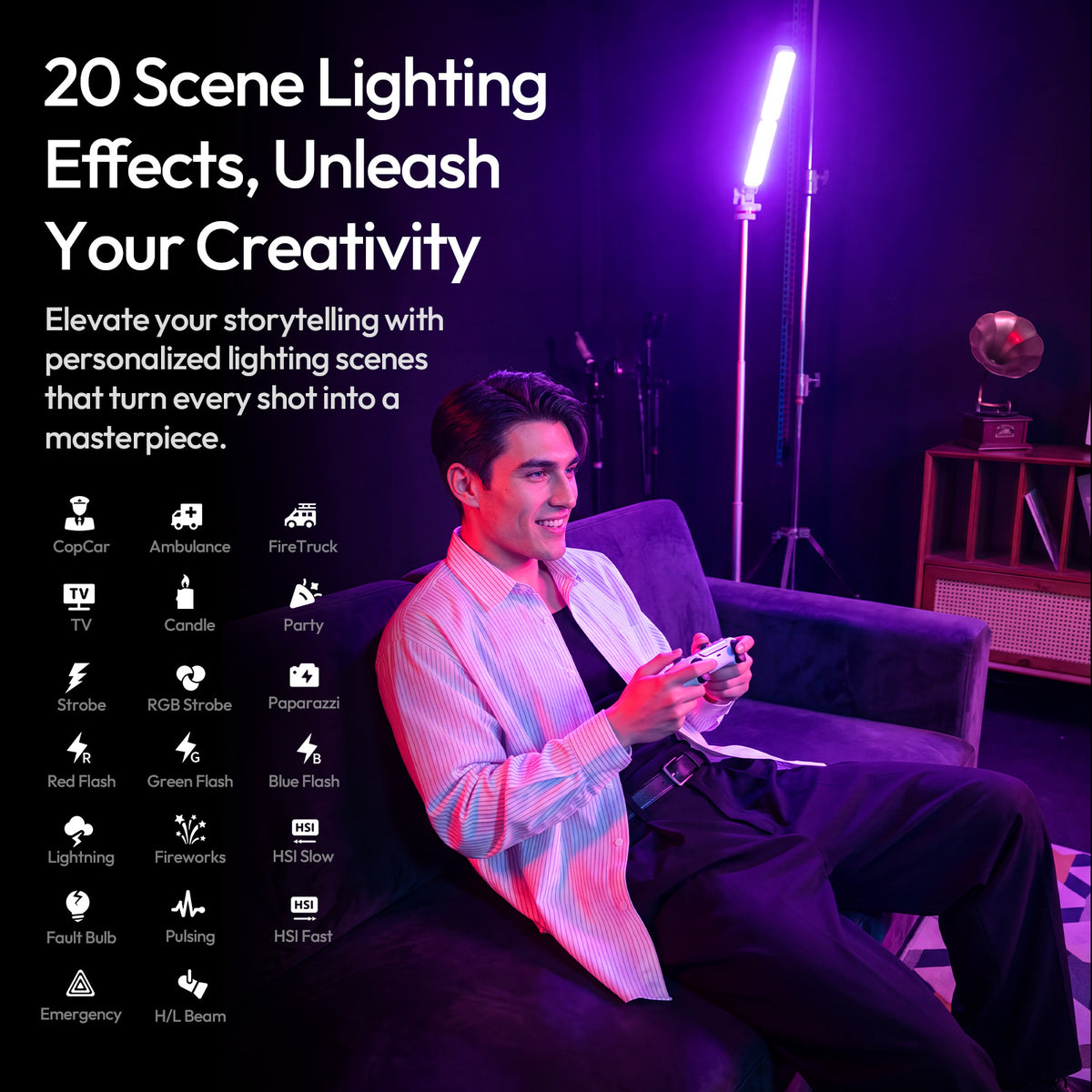 Ulanzi FOLD8 opvouwbare pocket tube light RGB - Cameralampen