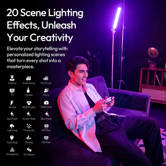 Ulanzi FOLD8 opvouwbare pocket tube light RGB - Cameralampen