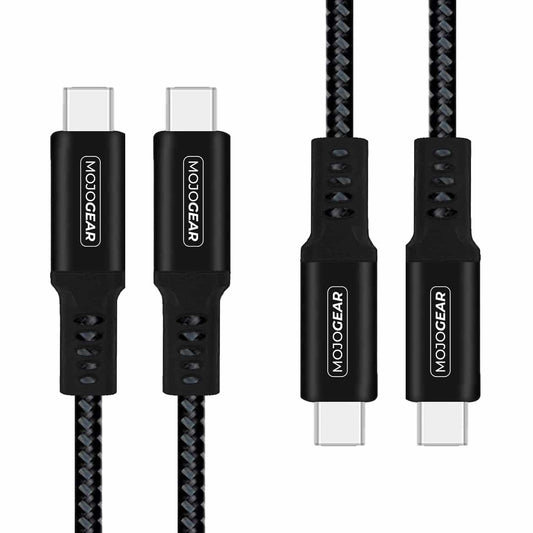 2x MOJOGEAR USB-C naar USB-C kabel 1.5 of 3 meter Extra Sterk [DUOPACK]