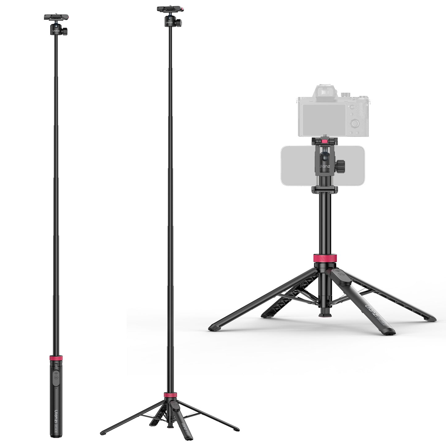 Ulanzi MT-44 B 2-in-1 Selfiestick Statief 150cm + remote - Selfiesticks