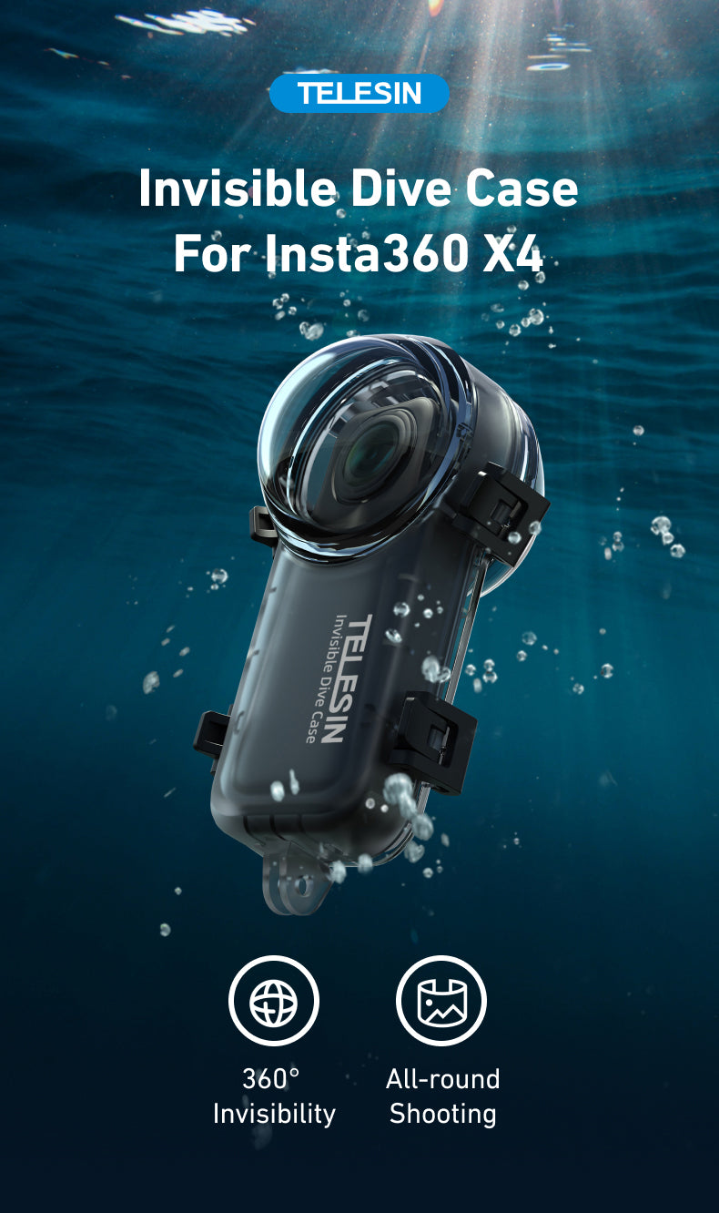 Telesin Invisible Dive Case for Insta360 X4