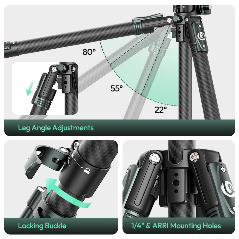 Ulanzi GlideGo JJ06 Video Tripod Carbon - Black