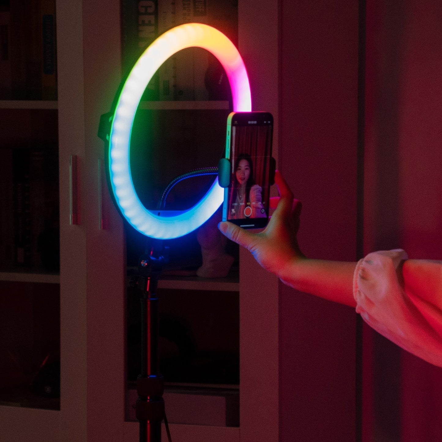 VIJIM K10 RGB Desktop Ringlamp met uitschuifbaar statief en tafelklem - Ringlampen