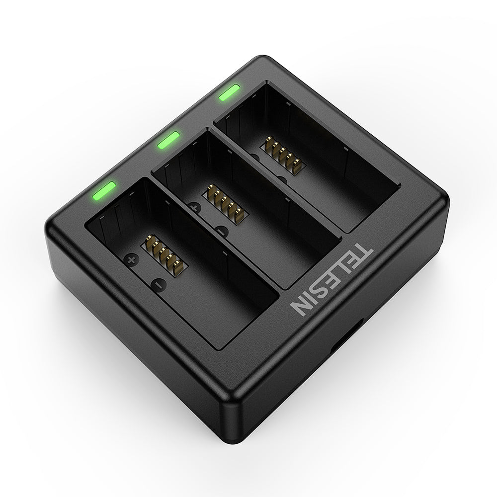 Telesin Triple batterij oplader voor 3 batterijen - GoPro Hero 13 - GoPro Accu's en opladers