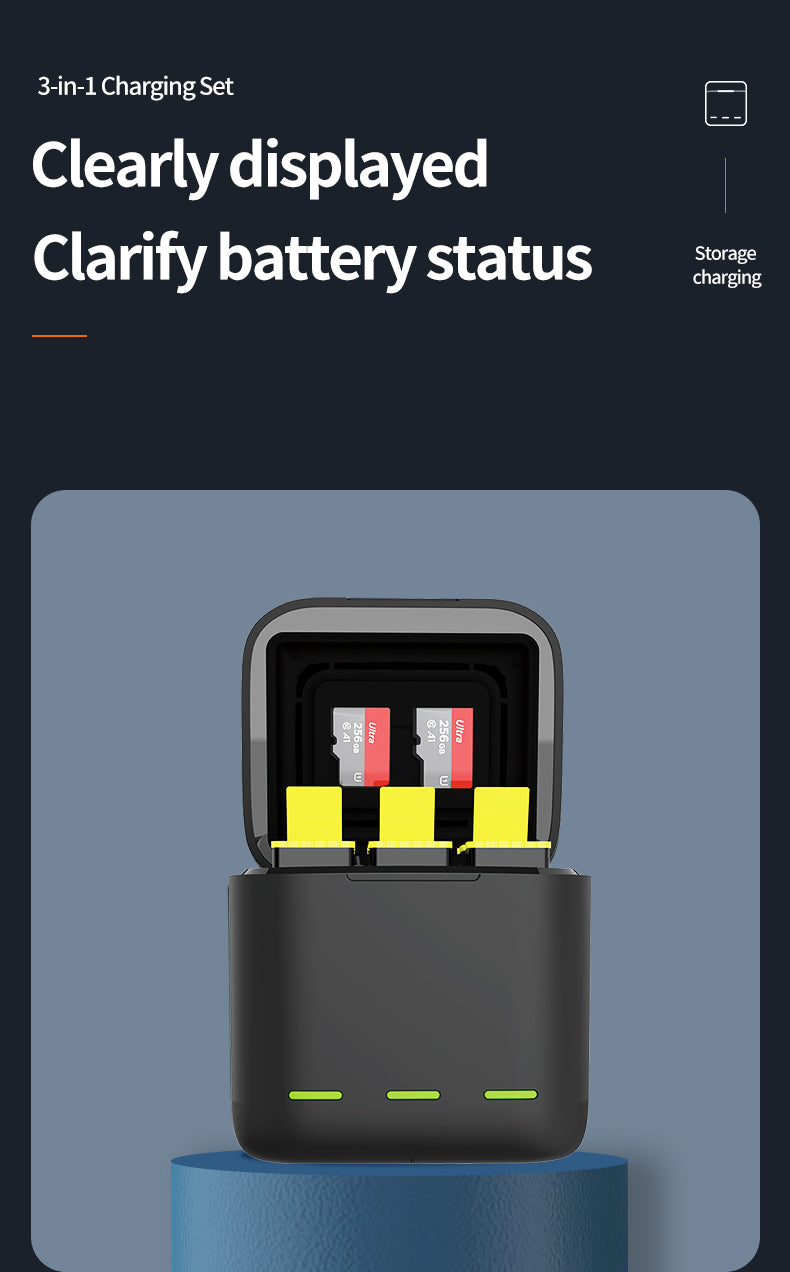 Telesin Charging box with 3 batteries for GoPro 9/ 10 / 11 / 12