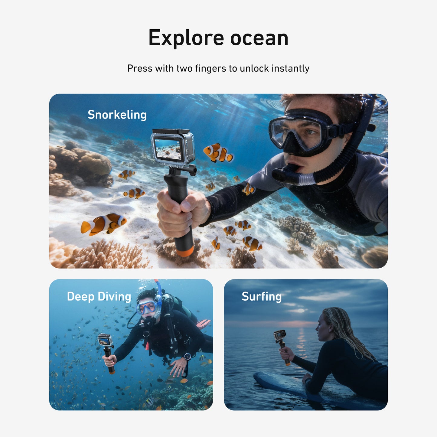 Telesin S4-WTP-12 Waterproof Case for DJI Osmo Action 6 - Transparent