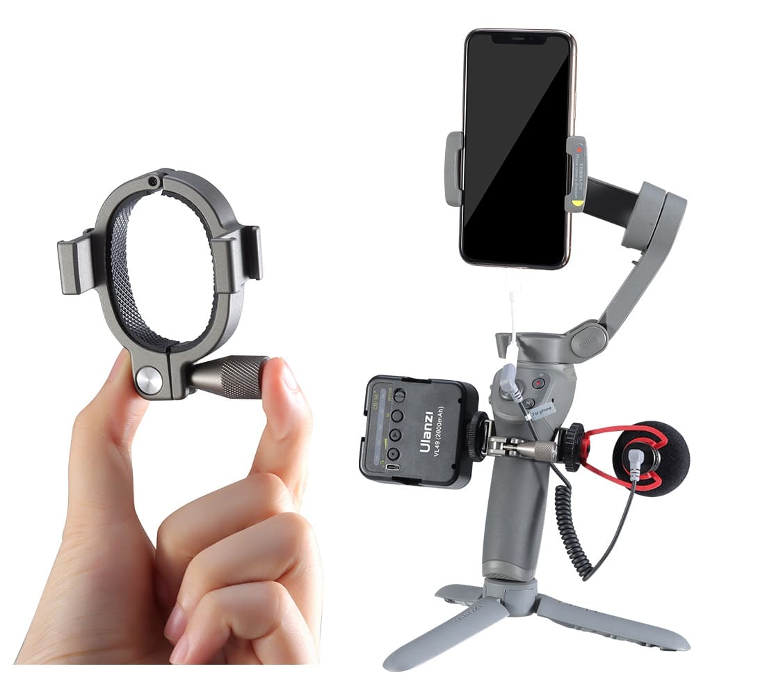 Ulanzi UURig R037 double cold shoe holder for DJI Osmo Mobile gimbal