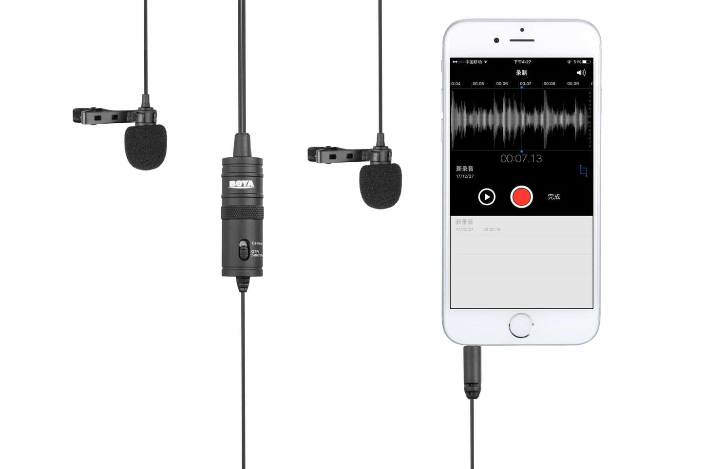 BOYA BY-M1DM Duo lavalier microphone for smartphone and camera