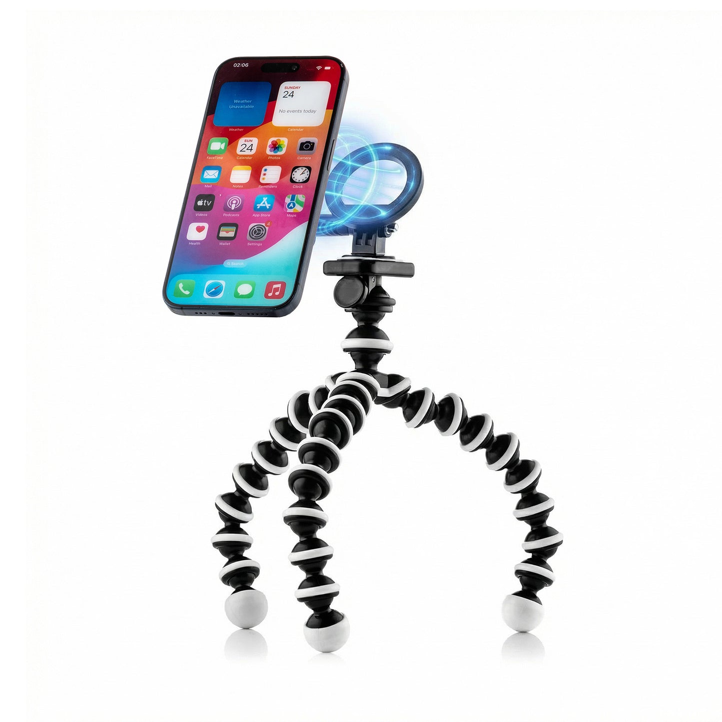 Flexible mini tripod with extra flexible legs - Medium - Magnetic phone holder