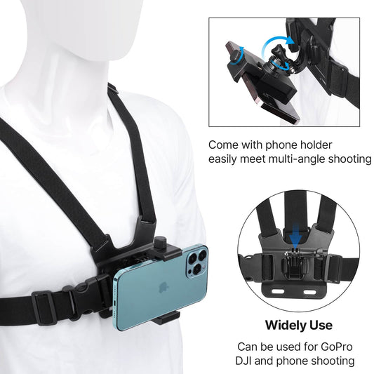 Ulanzi MP-2 Head Strap en Chest Strap Kit voor GoPro en smartphone - Obsolete