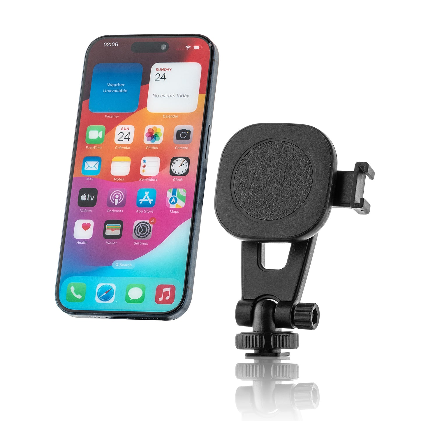 MOJOGEAR Magnetic Tripod Phone Holder with Cold Shoe Mount - Tiltable