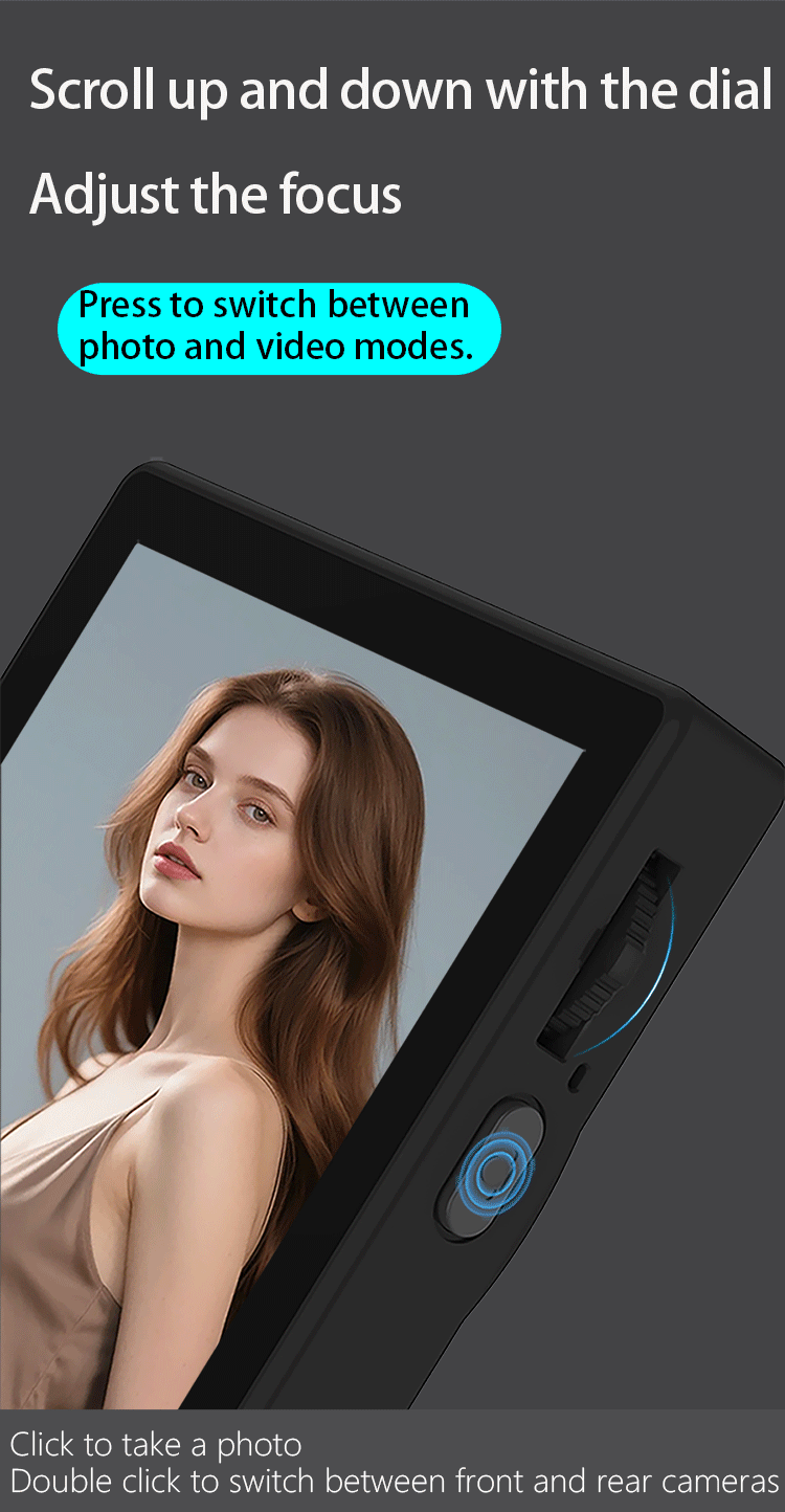 MOJOGEAR VS4 Touchscreen Selfie Vlog Monitor - Zwart -