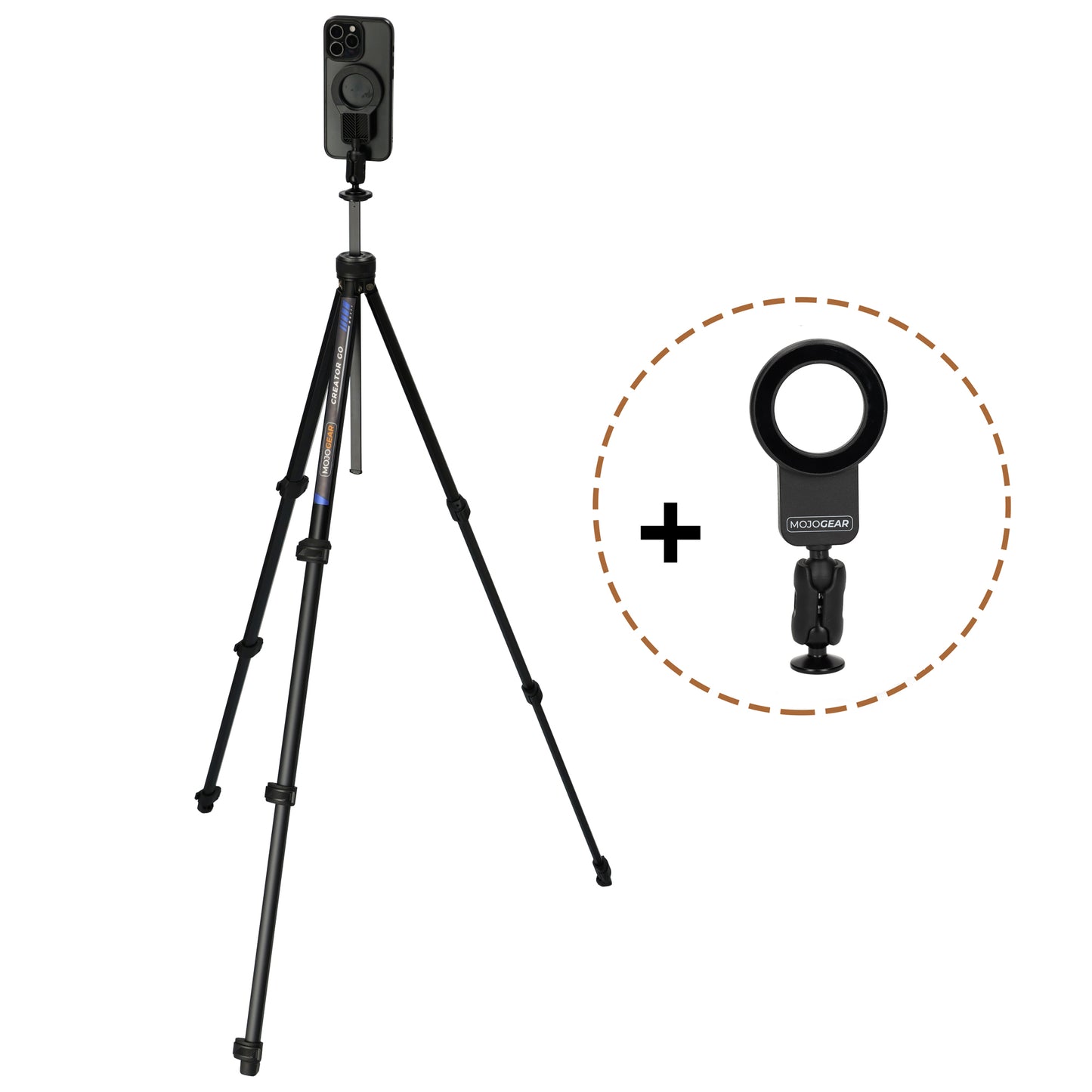 MOJOGEAR Creator GO MagSafe - Lichtgewicht iPhone statief 153 cm - Statieven en toebehoren