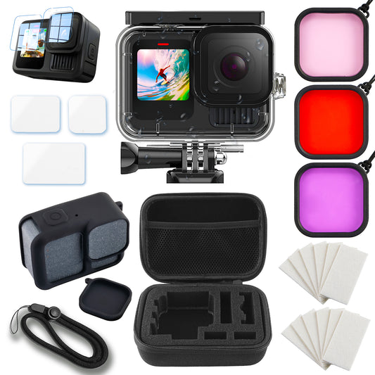 MOJOGEAR Accessoire-set voor GoPro 13 met waterdichte case en duikfilters - GoPro Onderwater-accessoires