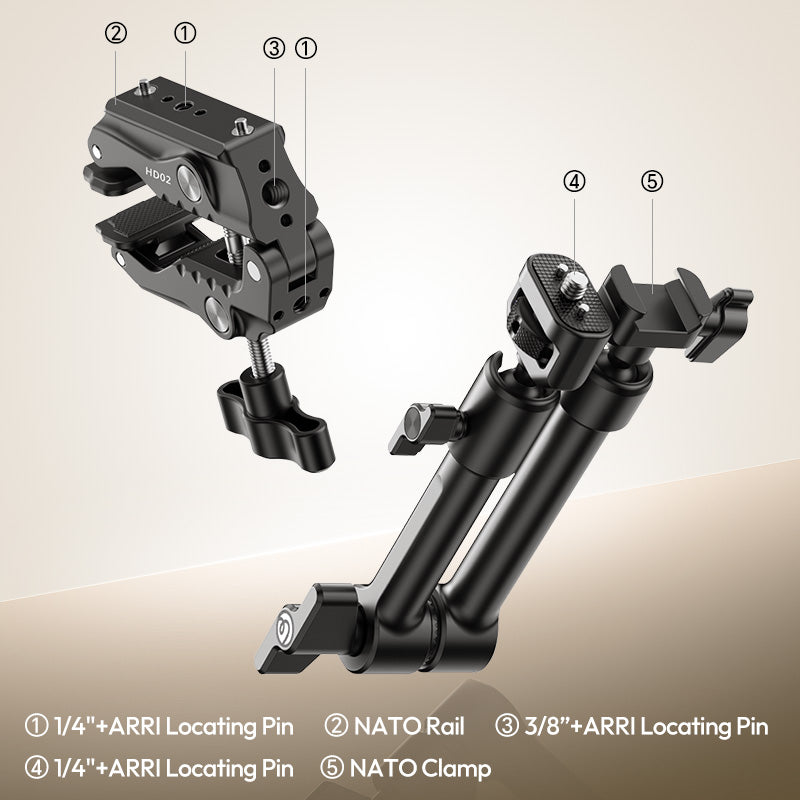 Ulanzi HD02 Magic Arm Kit with Clamp - Black