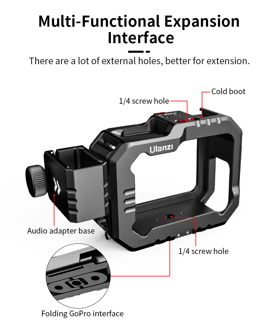 Ulanzi G9-14 Vlog Cage metaal voor GoPro 9,10,11,12 en 13 - GoPro Cases & behuizingen