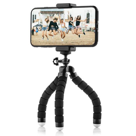 Flexible mini tripod with foam rubber legs