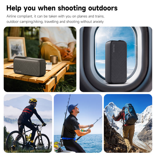 Telesin 10000mAh powerbank voor GoPro-accu's - GoPro 9 t/m 12 - GoPro Accu's en opladers