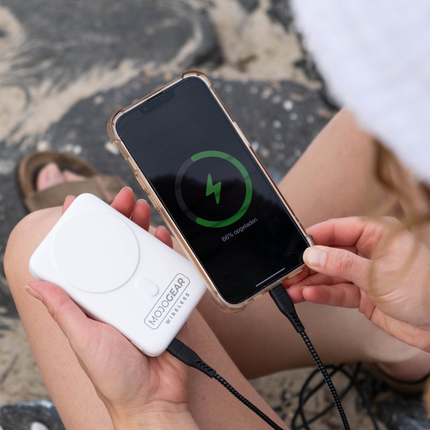 MOJOGEAR Wireless MagSafe powerbank 10.000 mAh - Wit - Powerbanks