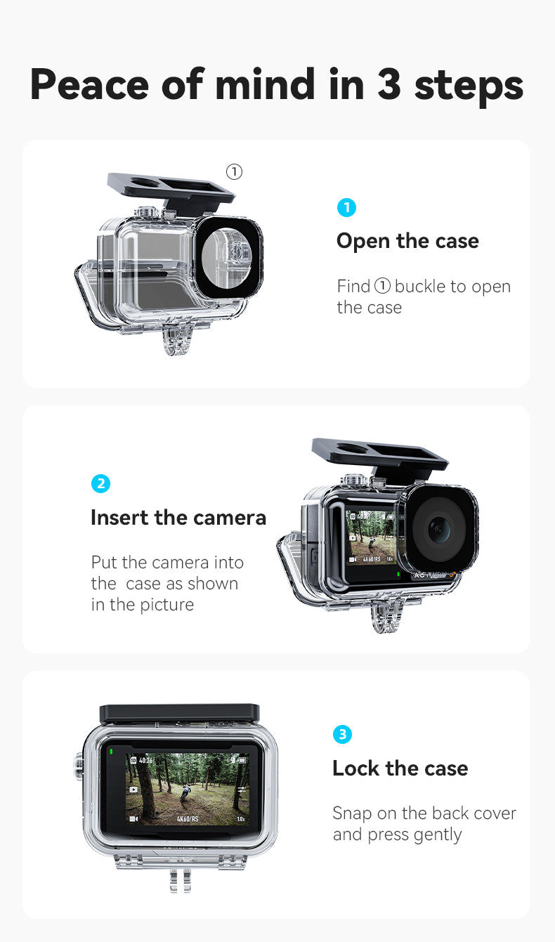 Telesin waterproof cage for DJI Osmo Action 3/4/5