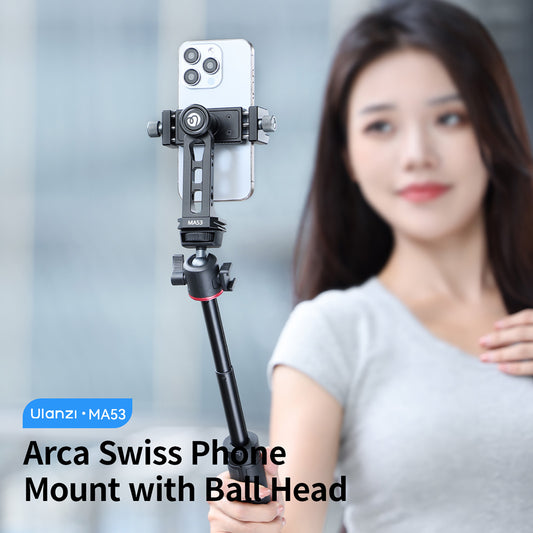 Ulanzi MA53 Draaibare telefoonhouder met Arca Swiss - Metaal - Telefoon en Tablethouders