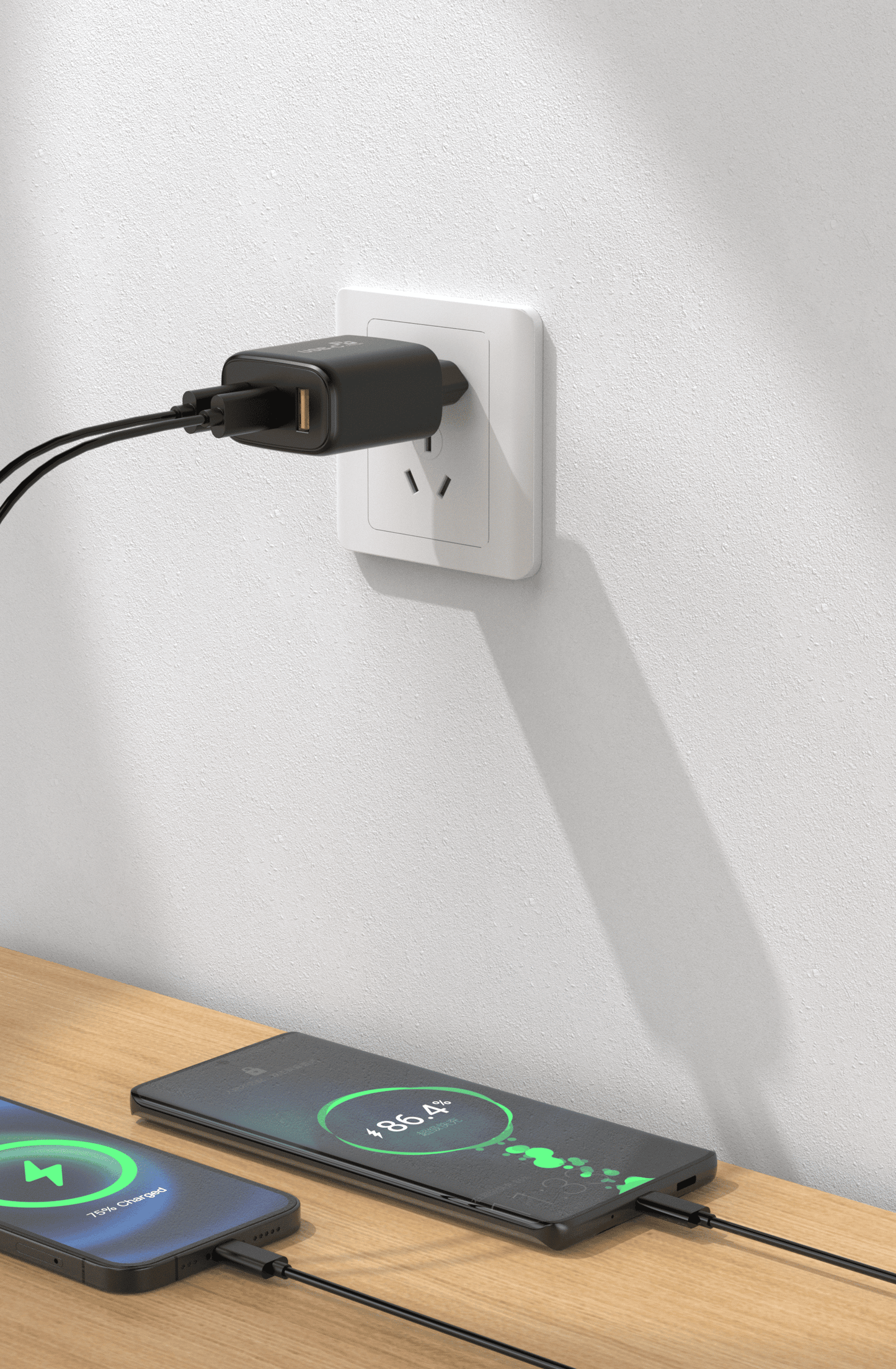 MOJOGEAR CHARGE+ 65W oplader met 3 poorten USB/USB-C - Opladers